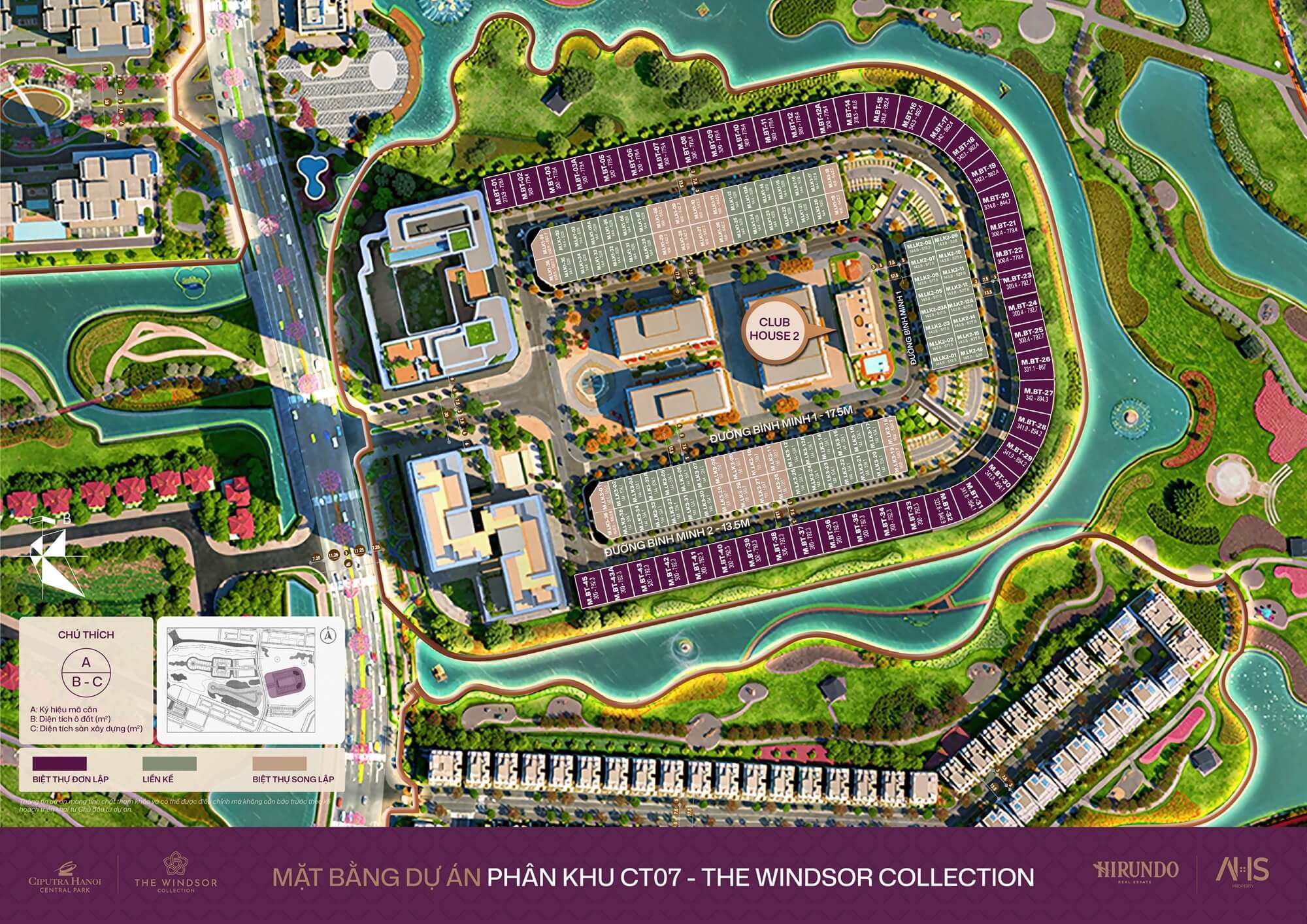 mặt bằng phân khu ct07 dự án the windsor collection ciputra